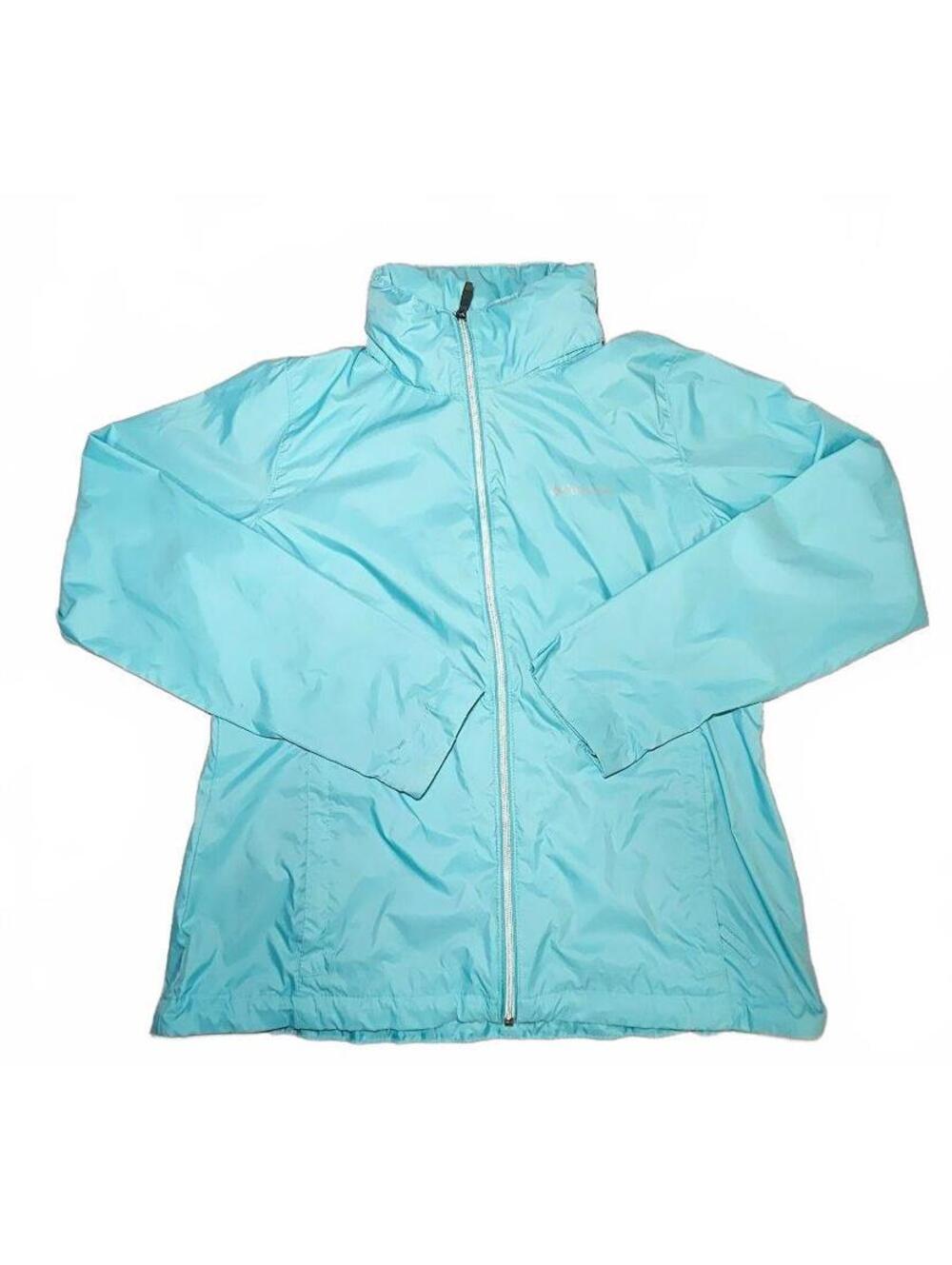 Columbia Women L Aqua Windbreaker Lightweight Jacket